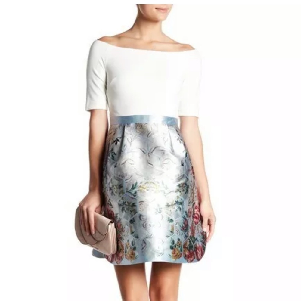 Ted Baker London Pale Blue Dewrose Patchwork Dress